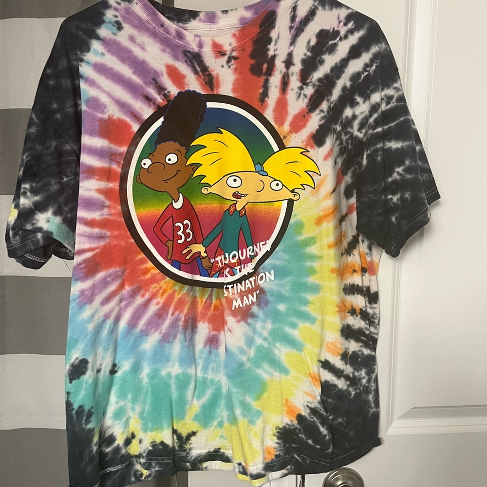 Tie-Dye Kids Shirt with Cartoon Print